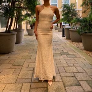 Lulu’s bridal | lace off white dress maxi mermaid